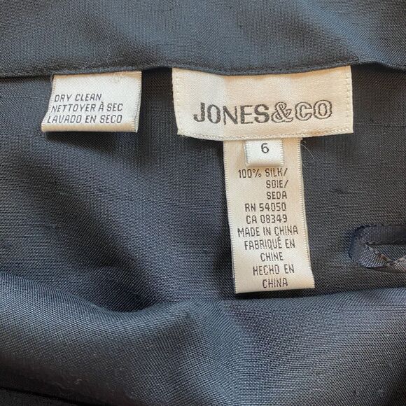 NWT Jones New York Straight Skirt Women's Black 100% Silk Size 6 Side Zipper - Picture 6 of 9